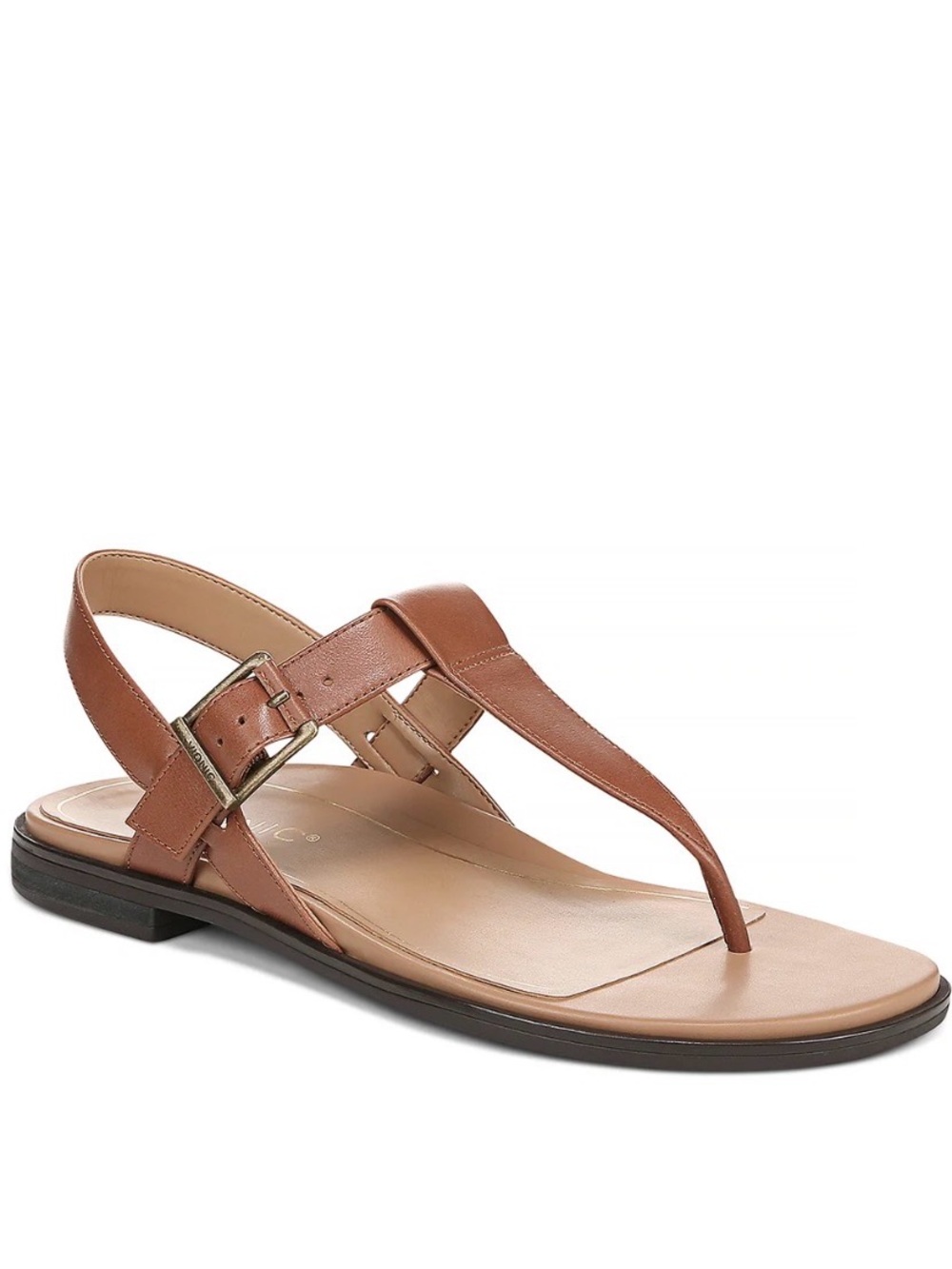 Vionic Thong Sandal Brown with Buckle Strap ~New~ Size 6